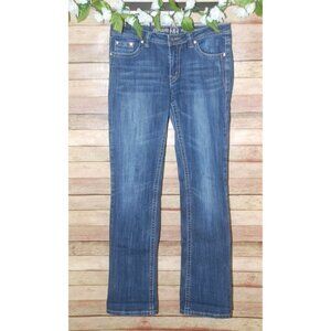 Zenim Denim Mid-Low Natural Waist 29" Jeans Size 8 Embellished Bling Boot